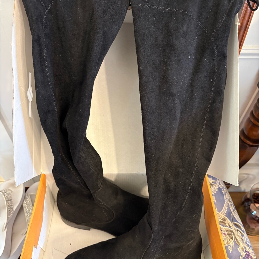 Unisa Black Over-the-Knee Suede Boots